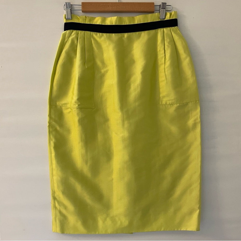 Raoul Lime Silk Blend High Waisted‎ Pencil Skirt size 6 Preppy Office  Secretary